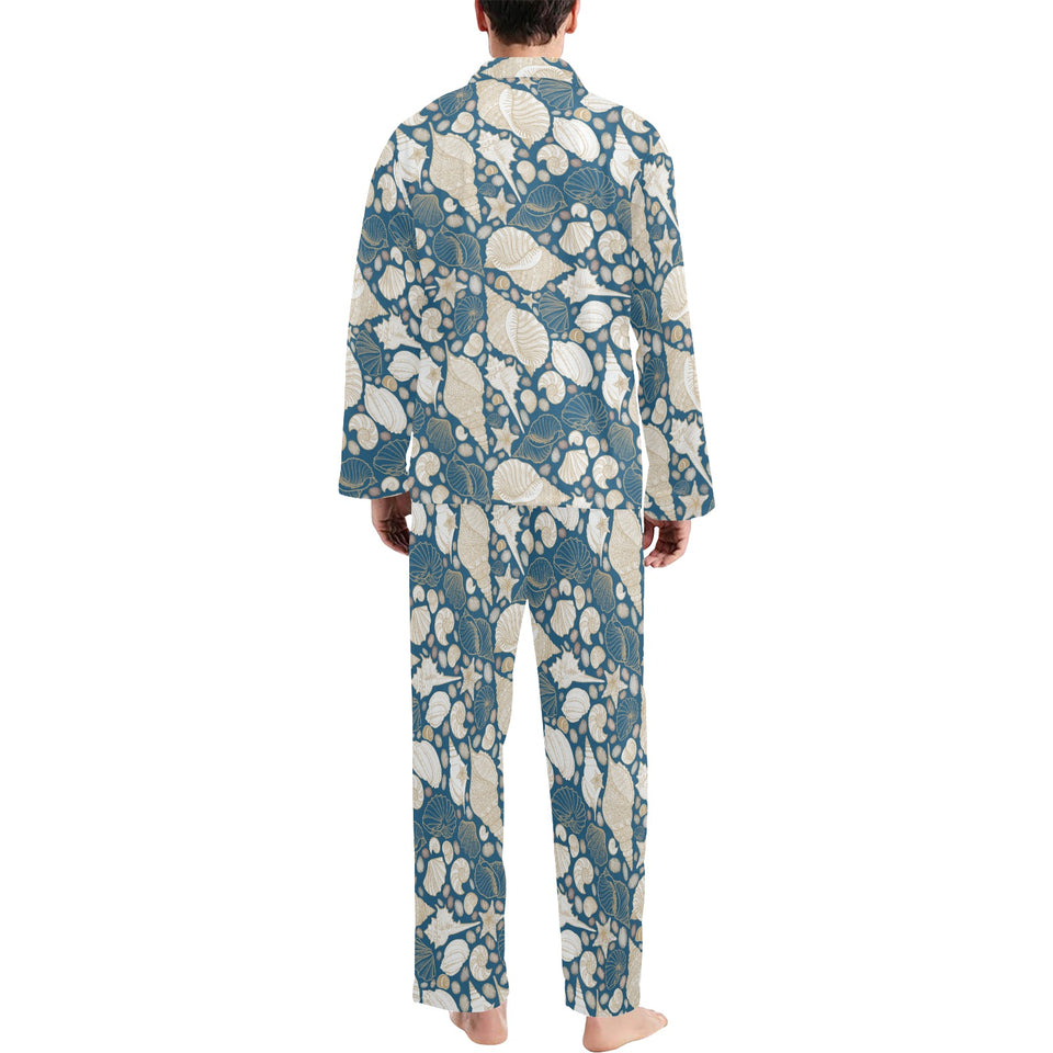 Sea turtle Polynesian Tribal design pattern Men's Long Pajama Set