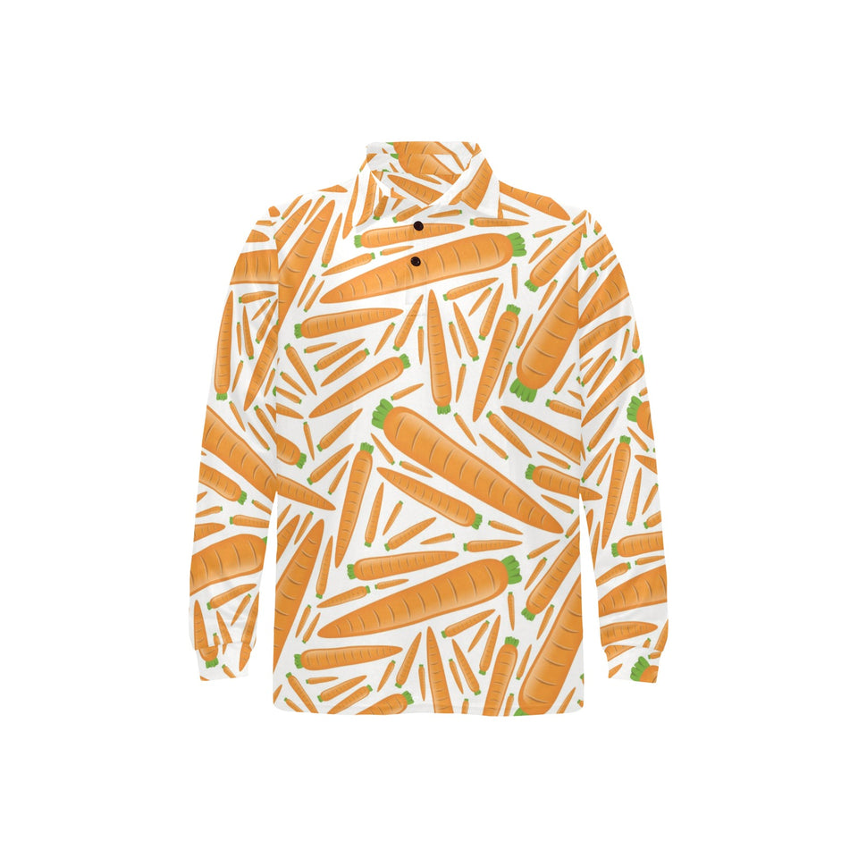 Carrot Pattern Print Design 02 Men's Long Sleeve Polo Shirt
