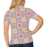 Bread Toast Pattern Print Design 05 Women's All Over Print Polo Shirt