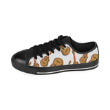 Paint Guitar Pattern Men's Low Top Canvas Shoes Black