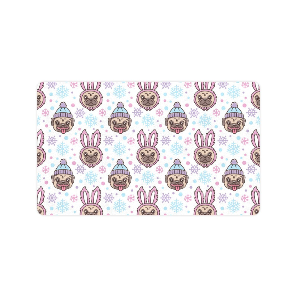 Cute pug hat rabbit costume pattern Doormat