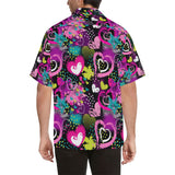 heart dot wave star creative design pattern Men's All Over Print Hawaiian Shirt