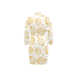 hand drawn onion pattern Men's Long Sleeve Belted Night Robe