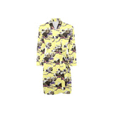Ostrich Pattern Print Design 04 Men's Long Sleeve Belted Night Robe
