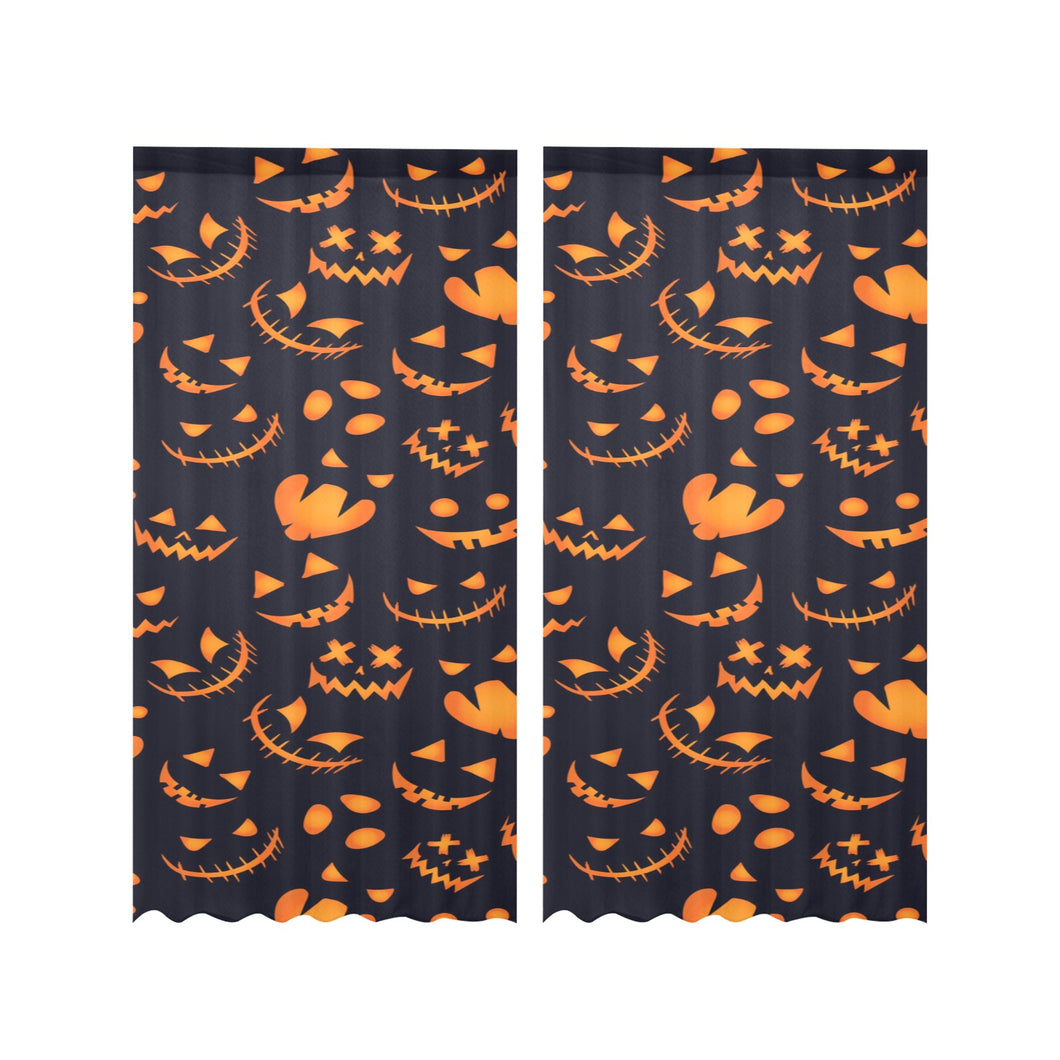 Halloween pattern Pumpkin background Gauze Curtain