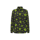 Alien Pattern Print Design 02 Women's Long Sleeve Polo Shirt