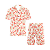 Canada Pattern Print Design 01 Men's V-Neck Short Pajama Set