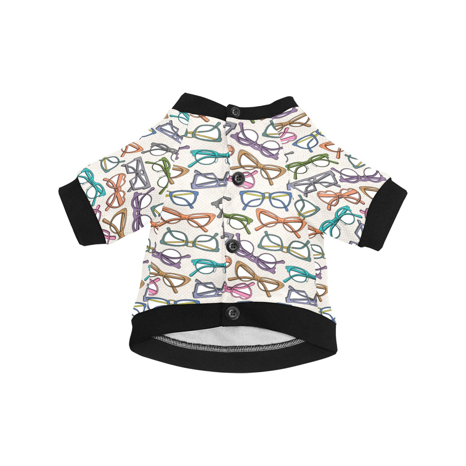 Sun Glasses Pattern Print Design 01 All Over Print Pet Dog Round Neck Fuzzy Shirt