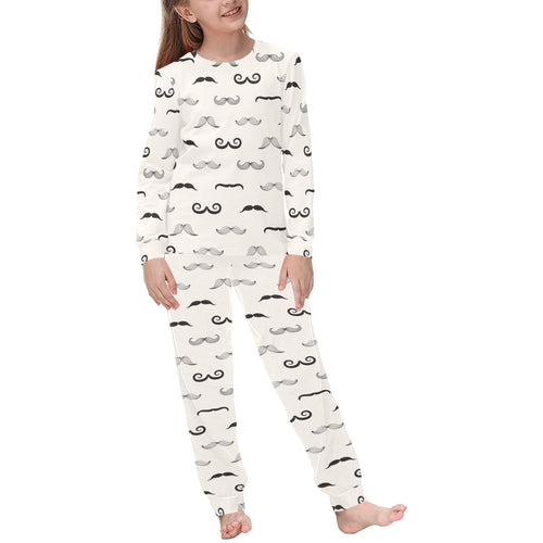 Mustache Beard Pattern Print Design 05 Kids' Boys' Girls' All Over Print Pajama Set