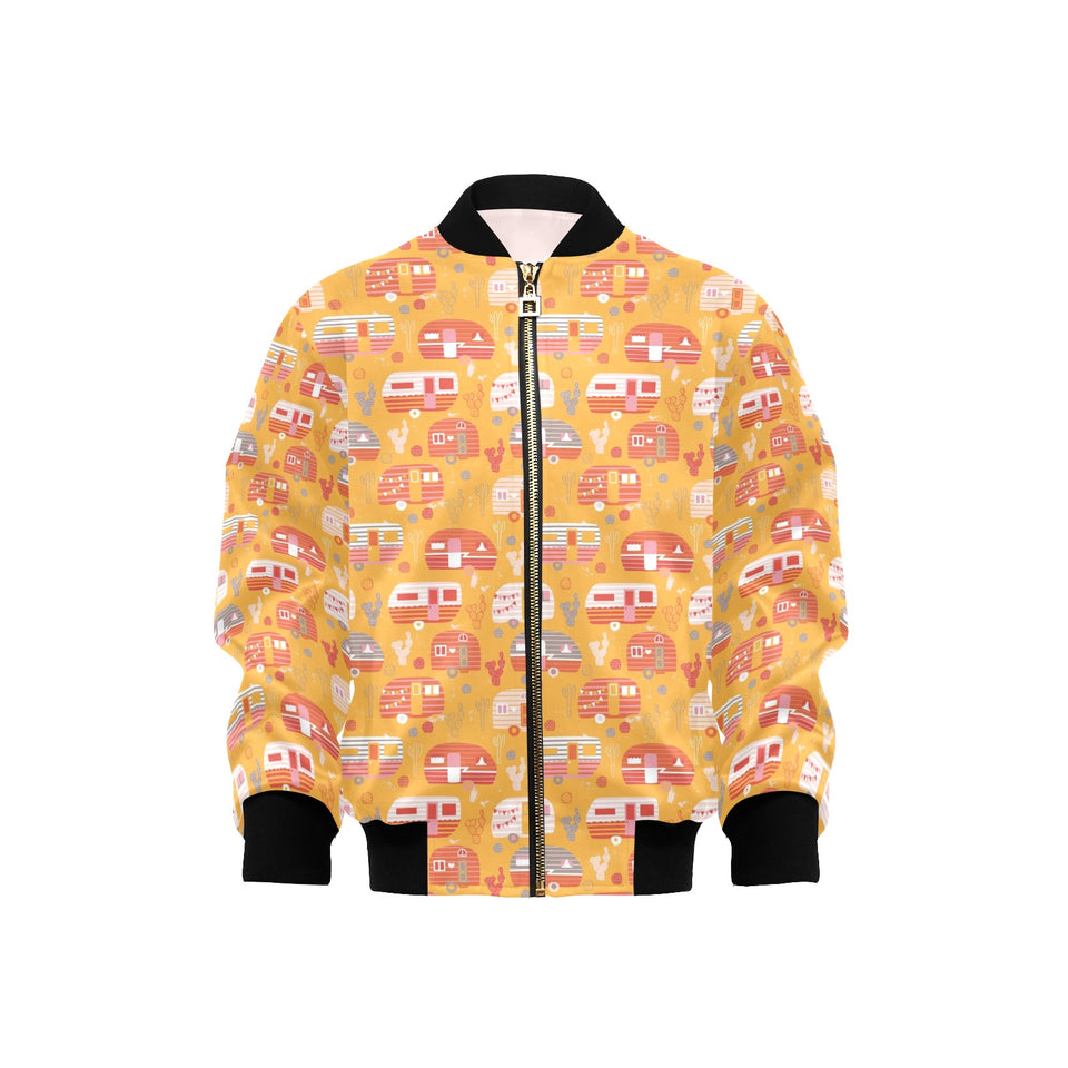 Camper Van Pattern Print Design 04 Kids' Boys' Girls' Bomber Jacket