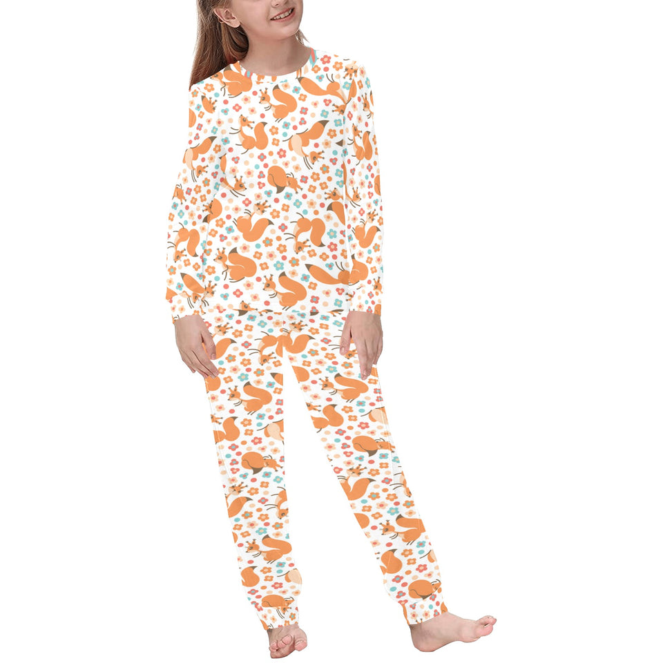 Squirrel Pattern Print Design 05 Kids' Boys' Girls' All Over Print Pajama Set