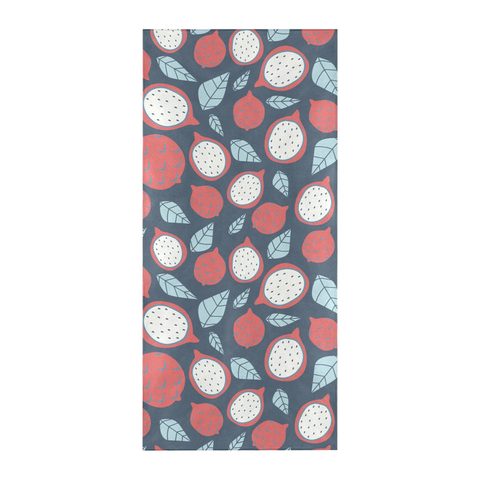 dragon fruits dark blue background Beach Towel