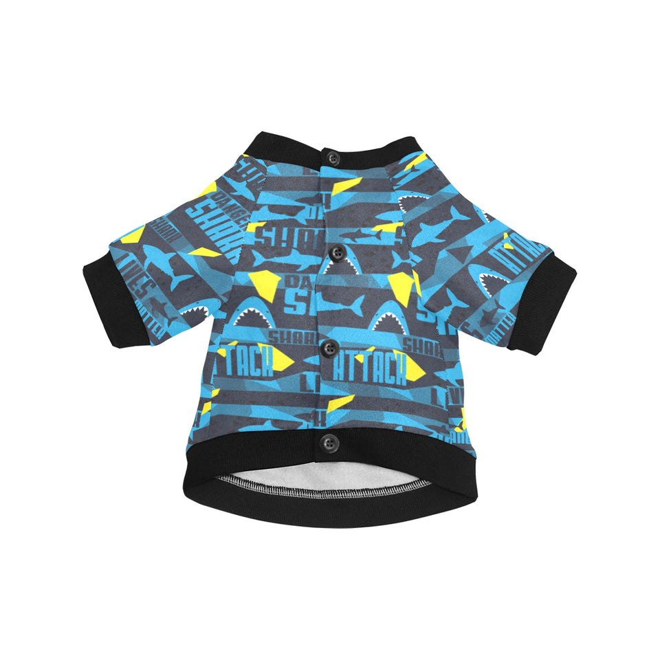 Shark dangerous All Over Print Pet Dog Round Neck Fuzzy Shirt