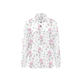 Cute poodle dog star pattern Women's Long Sleeve Polo Shirt