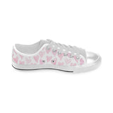 Watercolor pink heart pattern Men's Low Top Shoes White