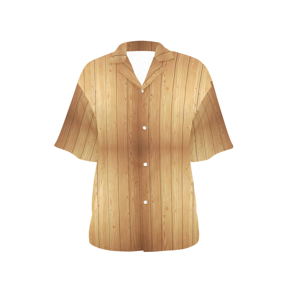 Wood Printed Pattern Print Design 05 Women's All Over Print Hawaiian Shirt