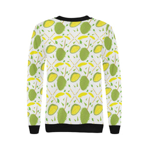 Durian pattern background Women's Crew Neck Sweatshirt