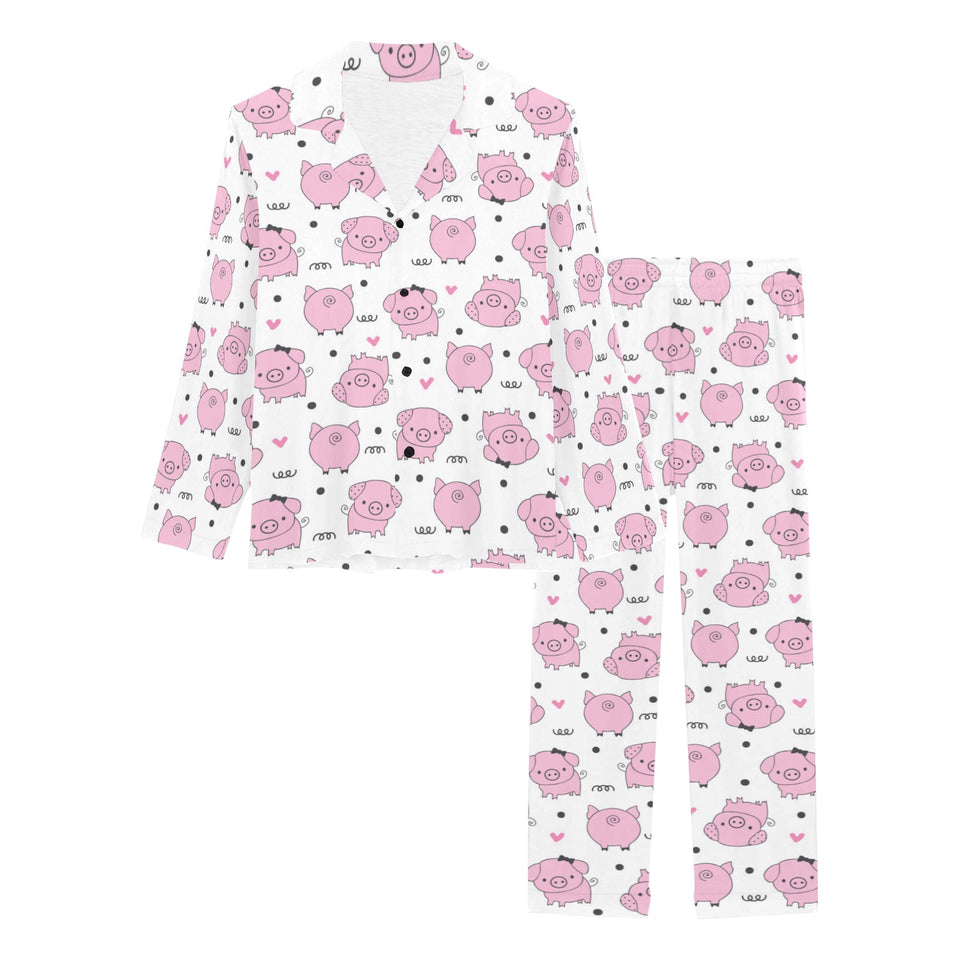 Pig Pattern Print Design 03 Women's Long Pajama Set