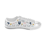 Cute sleeping sheep moon cloud pattern Men's Low Top Shoes White