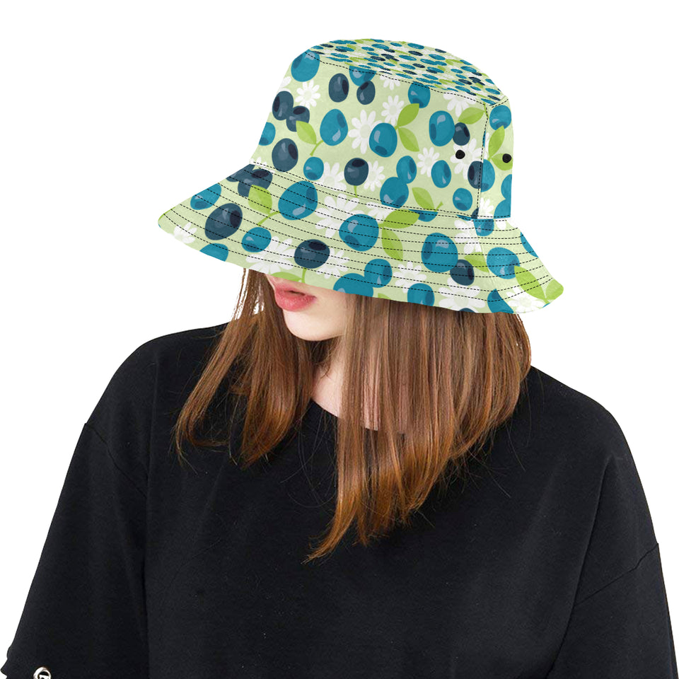 blueberry flower pattern Unisex Bucket Hat