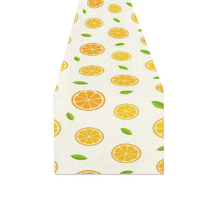 oranges leaves pattern Table Runner