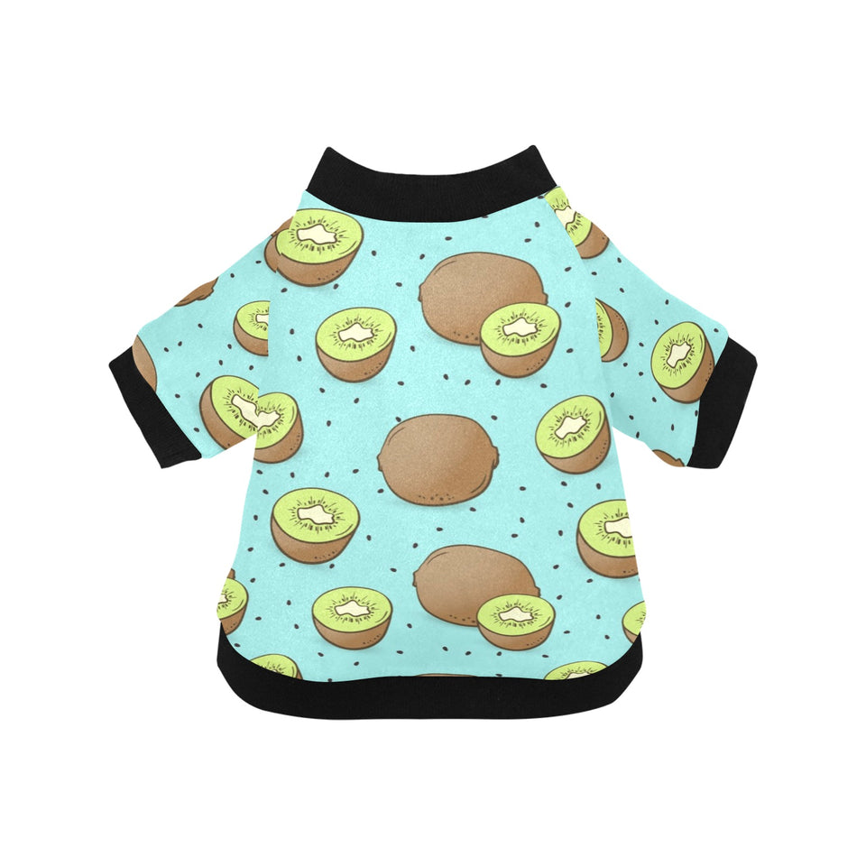 Kiwi blue background All Over Print Pet Dog Round Neck Fuzzy Shirt