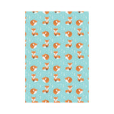 Fox pattern blue b ackground House Flag Garden Flag