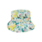 Cute parrot toucan flamingo cactus exotic leaves p Unisex Bucket Hat