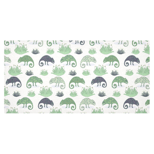 Chameleon lizard succulent plant pattern Tablecloth