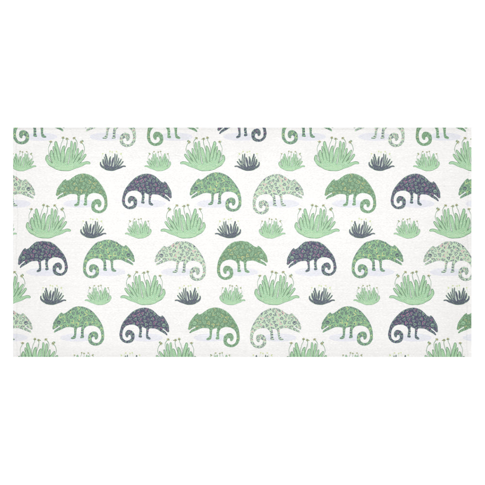 Chameleon lizard succulent plant pattern Tablecloth