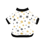 hand drawn gold black star pattern All Over Print Pet Dog Round Neck Fuzzy Shirt