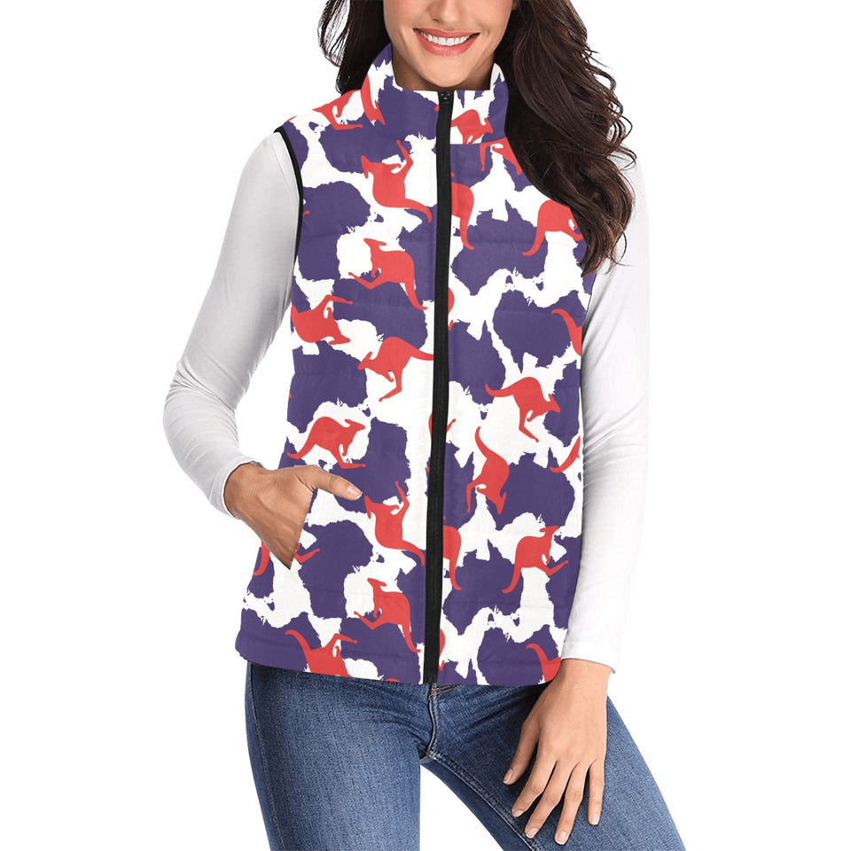 Kangaroo Australian pattern Women's Padded Vest