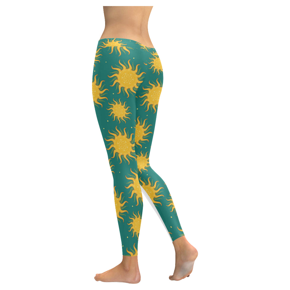 Sun green background Women's Legging Fulfilled In US