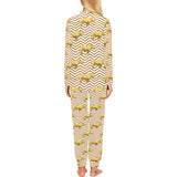 Rhino yellow theme pattern Women's All Over Print Pajama Set