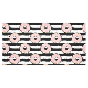 Donuts pink icing striped pattern Tablecloth