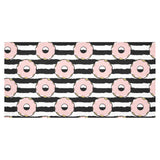 Donuts pink icing striped pattern Tablecloth