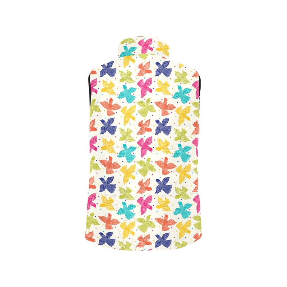 Pigeon Pattern Print Design 01 Women's Padded Vest