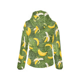Banana Palm Leaves pattern Women's Padded Hooded Jacket