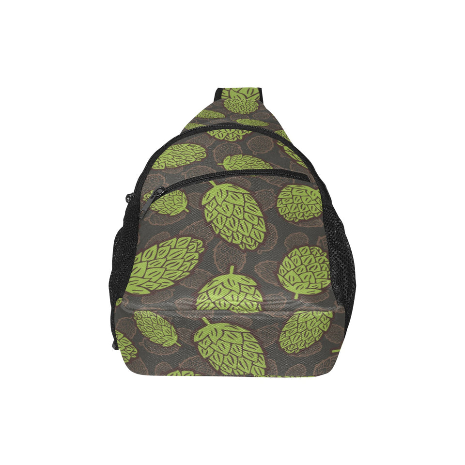 Hop pattern black background All Over Print Chest Bag