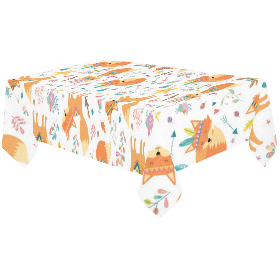 cute tribal fox pattern Tablecloth