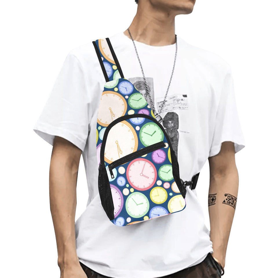 Colorful clock background All Over Print Chest Bag