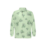 broccoli sketch pattern Men's Long Sleeve Polo Shirt