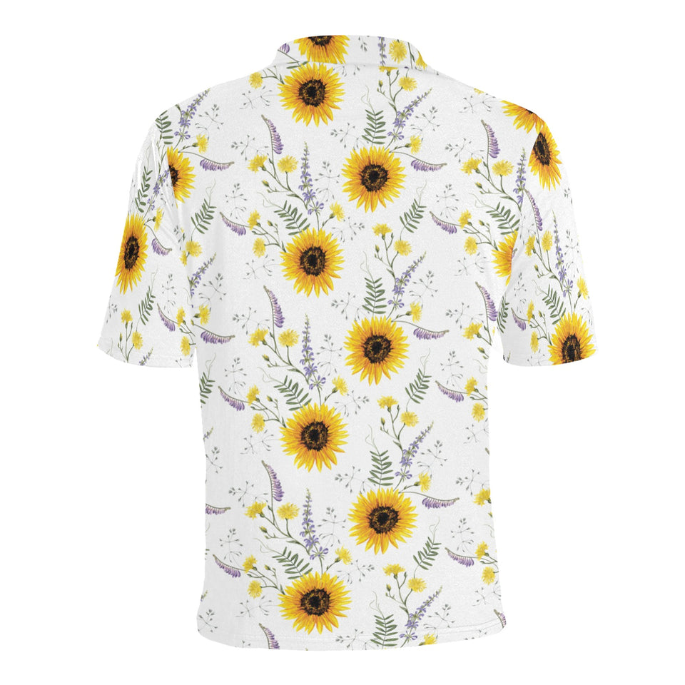 beautiful sunflowers pattern Men's All Over Print Polo Shirt