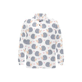 Hedgehog Pattern Print Design 04 Men's Long Sleeve Polo Shirt