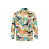 Eagle Pattern Print Design 02 Men's Long Sleeve Polo Shirt