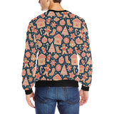 Christmas gingerbread cookie pattern Men's Crew Neck Sweatshirt