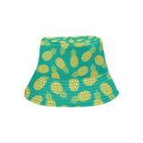 Pineapples pattern green background Unisex Bucket Hat
