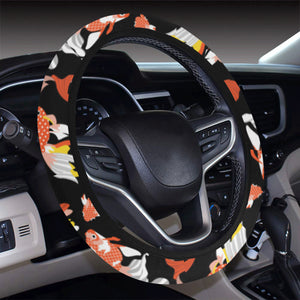 Goldfish Pattern Print Design 03 Car Steering Wheel Cover