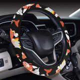 Goldfish Pattern Print Design 03 Car Steering Wheel Cover