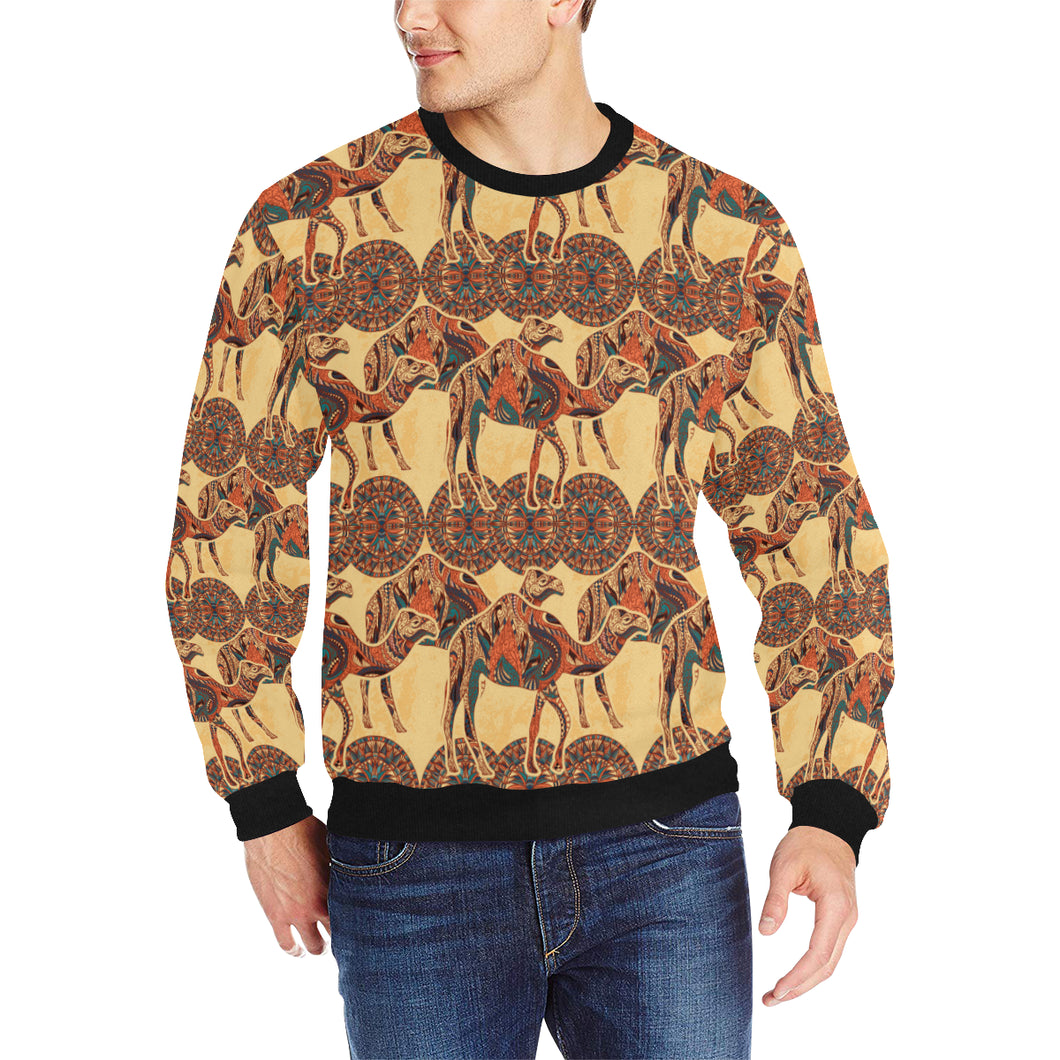Camel polynesian tribal design pattern Men's Crew Neck Sweatshirt